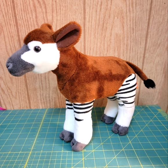 Wild Republic OKAPI 13" Standing Plush Zebra Brown Stuffed Animal  Wildlife - Picture 1 of 4
